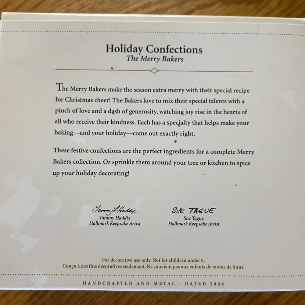Hallmark Keepsake Holiday Convections “The Merry Bakers” Ornaments
